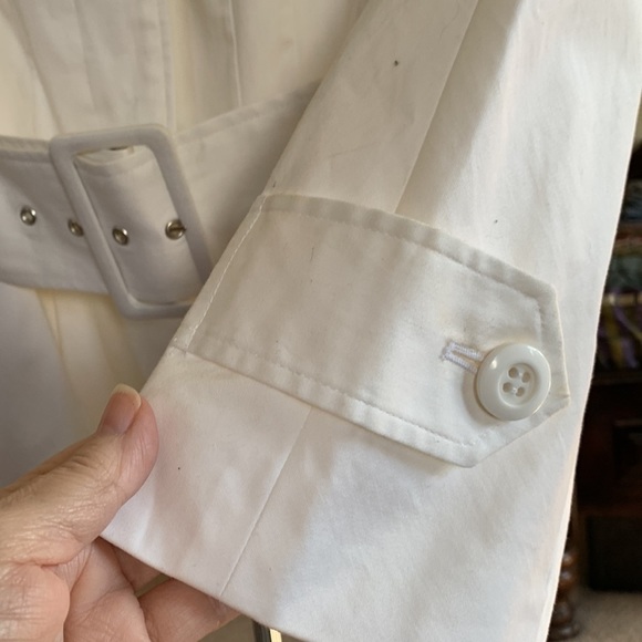 STUNNING White Spiegel Trench Coat Jacket with Belt Size 16P NWOT - Picture 5 of 8